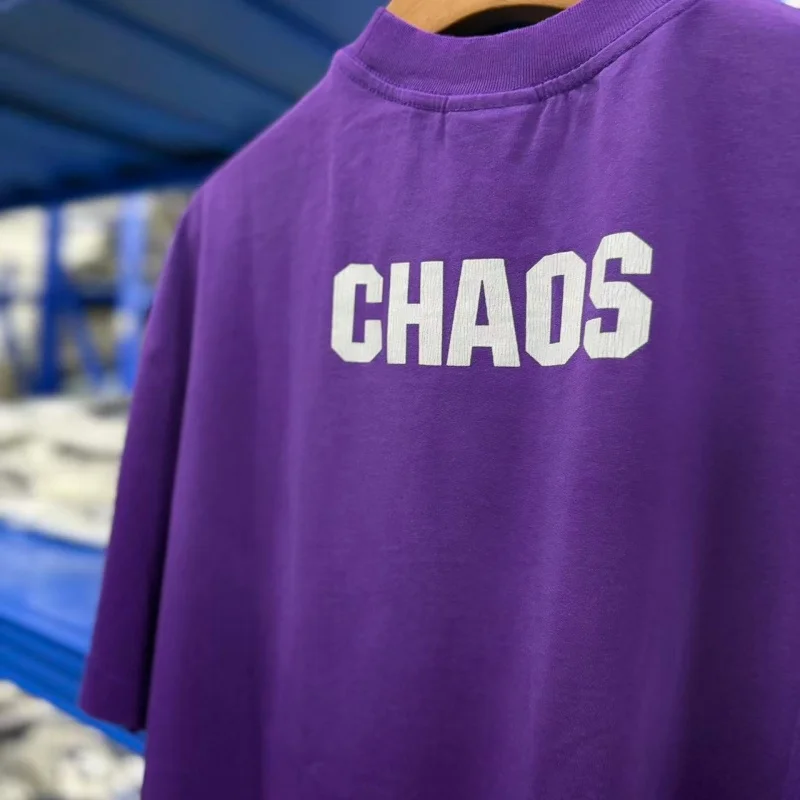 Фото Футболка Y2K Grunge Saint Mxx Chaos Print, фиолетовая, винтажная, оверсайз, хлопковая, в стиле стритвир №5