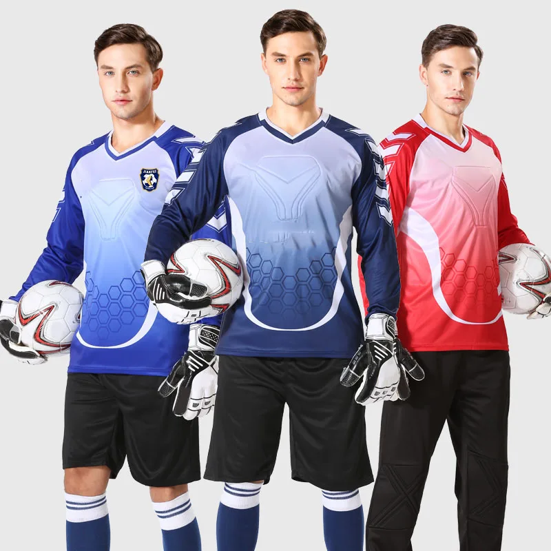 

Adults Soccer Goalkeeper Jersey Custom Boy's Football Goalkeeper Uniform Soccer Training Long Sleeves Shirt Pants For Mens Mj802