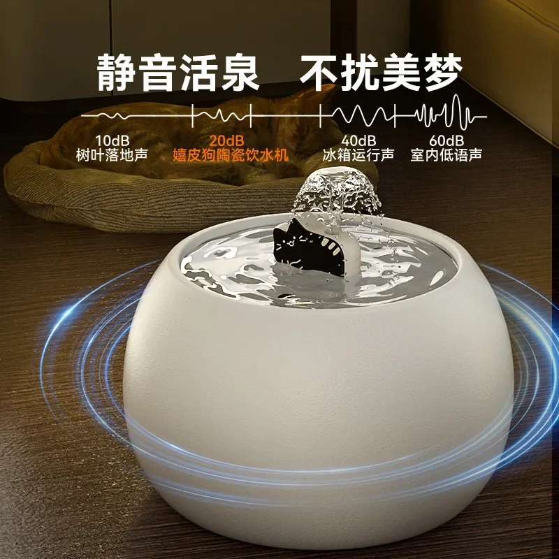 Простой Круглый мультяшный котенок керамический домашний питьевой бесшумный