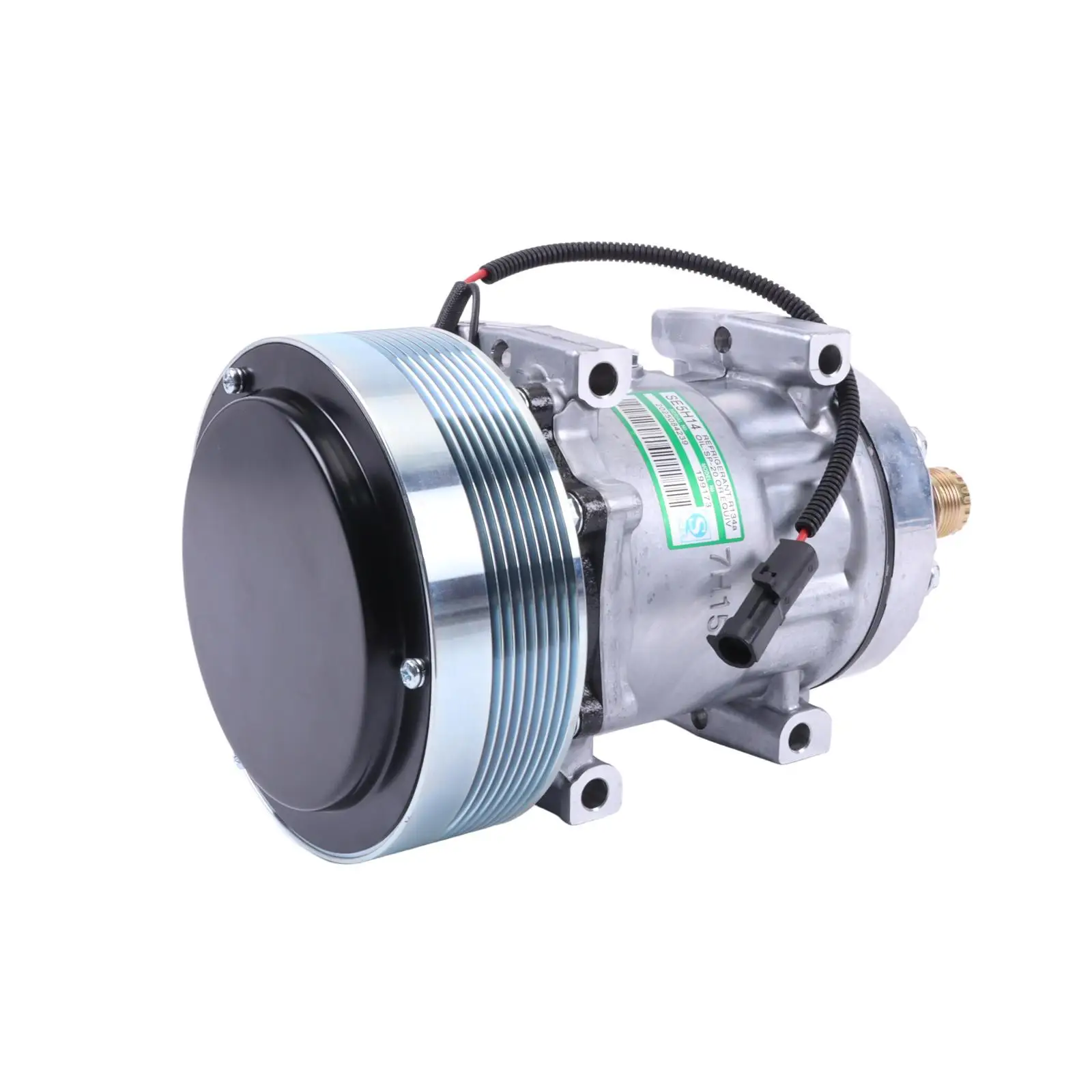 Фото Компрессор кондиционера 12V 8PK для тракторов New Holland TG255, TG285, TG210, Case MX230, MX285, MX210 (номера деталей: 317008A3, 86993463, 504078610, 75R-81412) №5