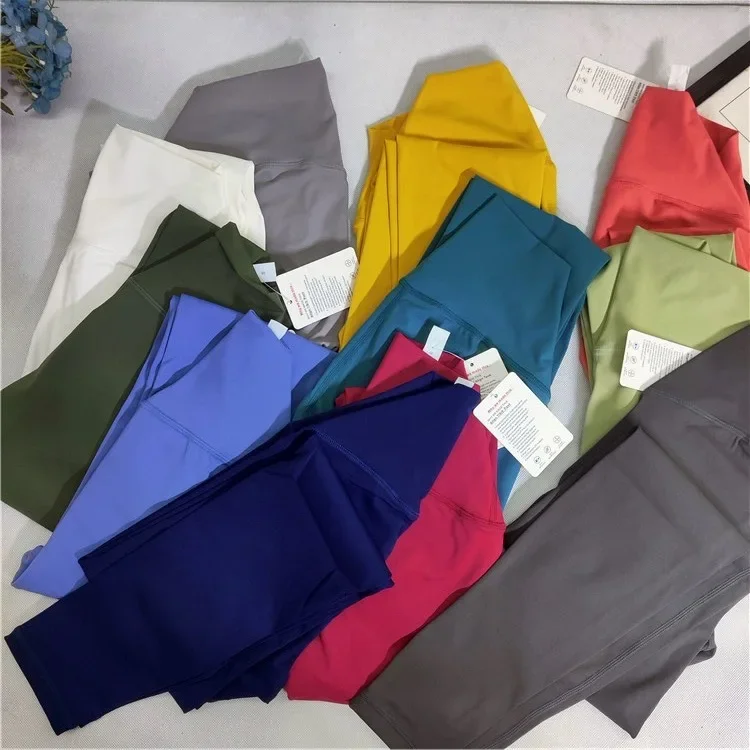 

With Logo Align Women High Waist Naked Feeling Fitness Sports Leggings Quick Dry Breathable Push Up Workout Running Yoga Pants