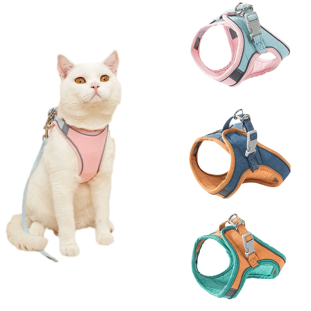 

Cat Harness Leash Set for Chihuahua Accessories Dog Cat Vest Pug Leashes Walking Tools Cute Traction Walk Out Lead Product