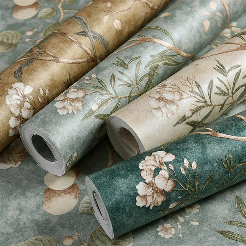 Обои в стиле ретро с зелеными цветами для гостиной спальни фоновые обои