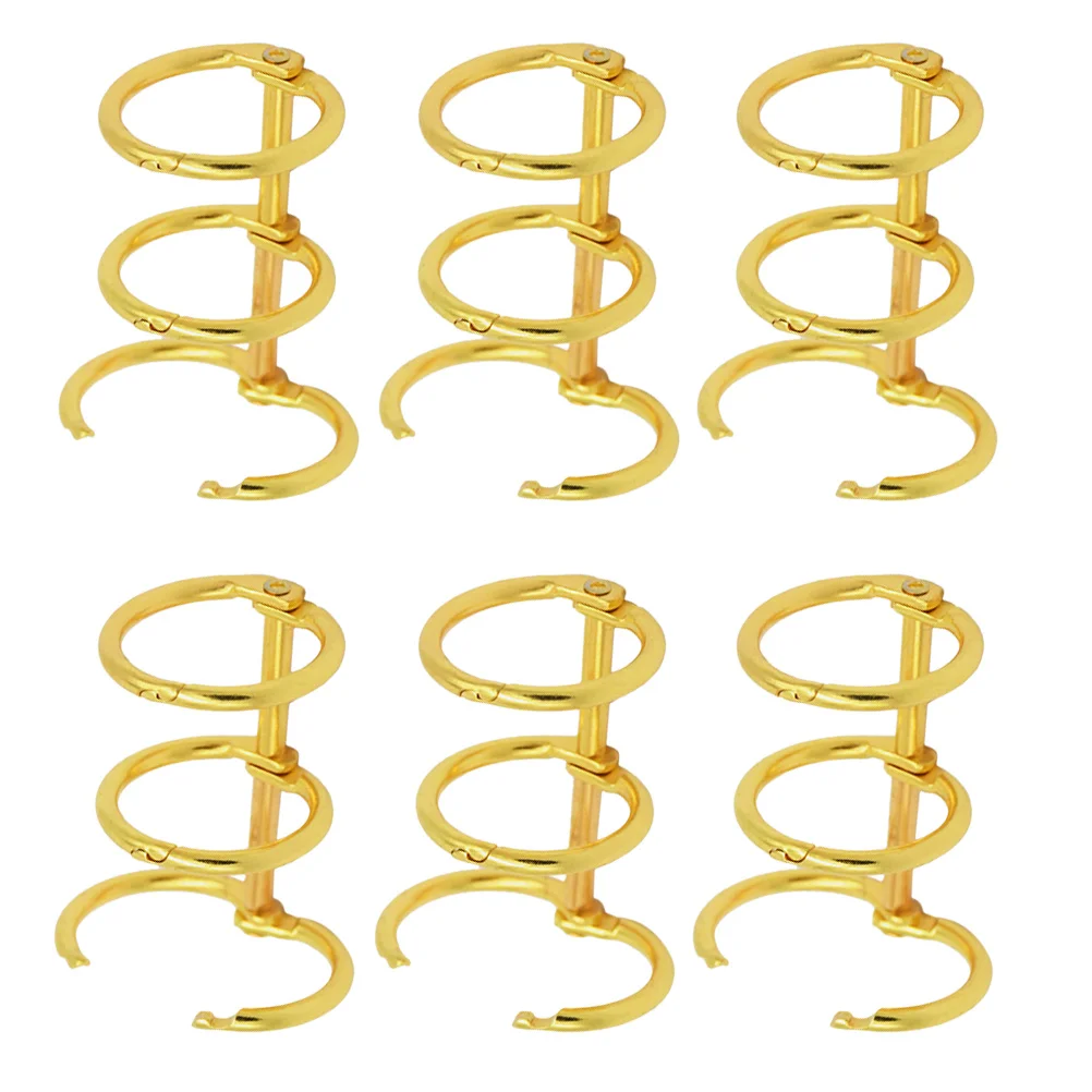 

6Pcs DIY Loose Leaf Binder Rings Scrapbooking Book Clips Decorative Book Rings
