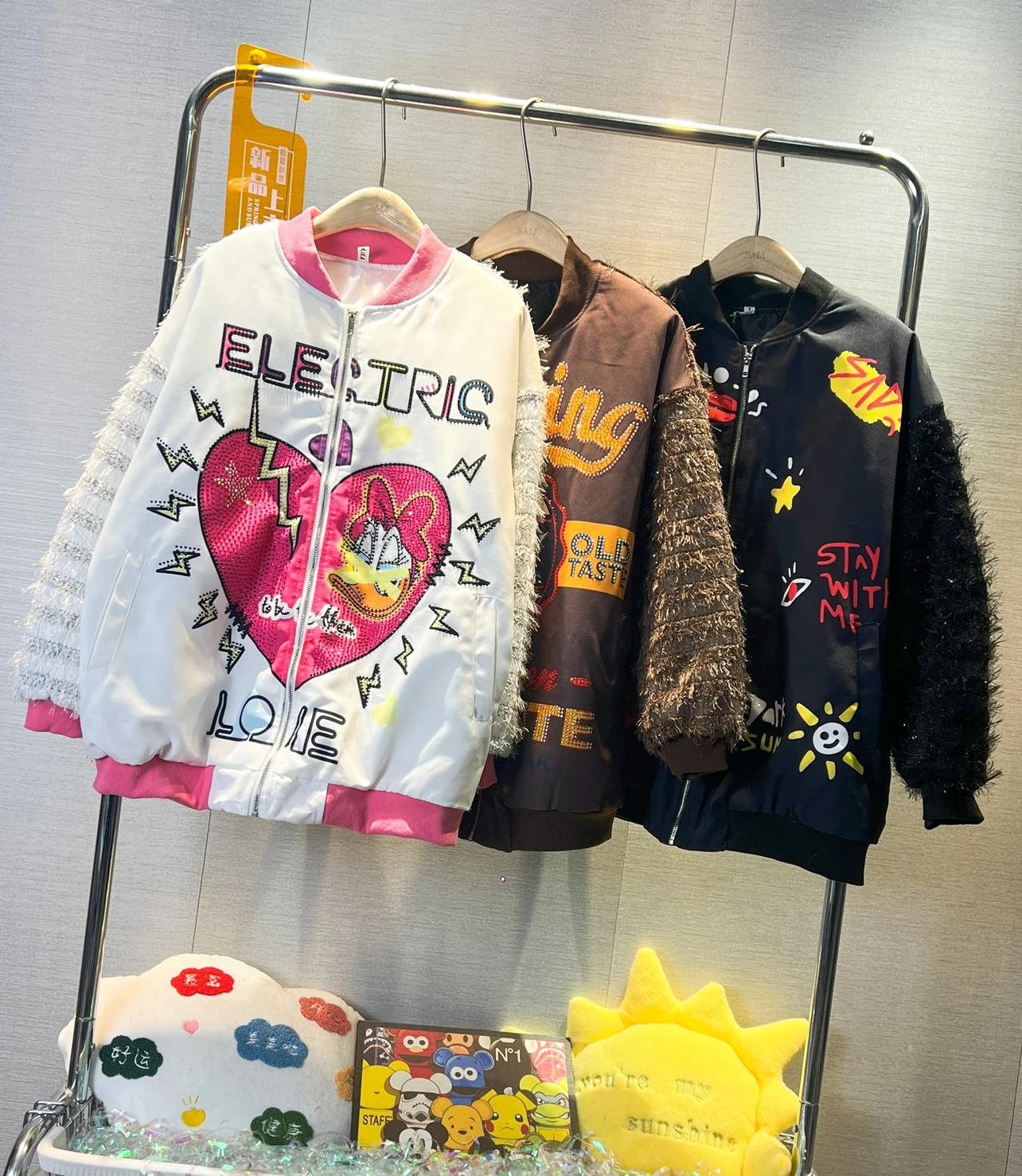 

2022 New Autumn Winter Women Printed Cotton-padded Coat Hot Drilling Trendy Thicken Varsity Jacket Mid-long Casual Wadded Coats
