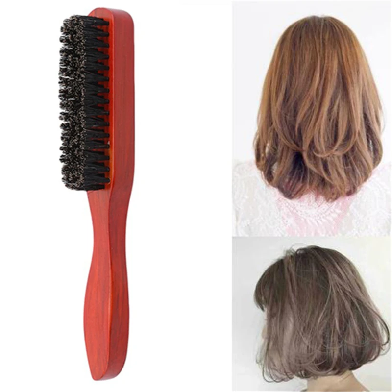 

Hair Brush Wood Handle Boar Bristle Beard Comb Styling Detangling Straightening