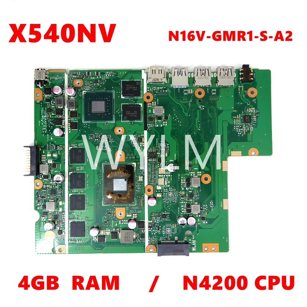 

X540NV N4200CPU With 4GB RAM N16V-GMR1-S-A2 Mainboard REV2.0 For ASUS X540N X540NV Laptop Motherboard 90NB0HM0 Tested Working
