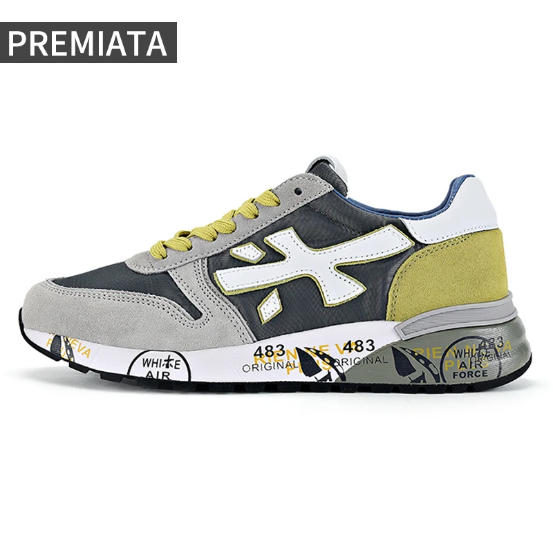 

PREMIATA Men's Shoes Fashion Retro Light Luxury Casual Sports Shoes Street Trend Versatile Premium Leather Niche Running Shoes