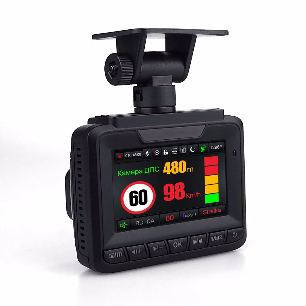 Dash cam combo Super HD 1296P GPS Car Black Box Speed Car Radar Detector