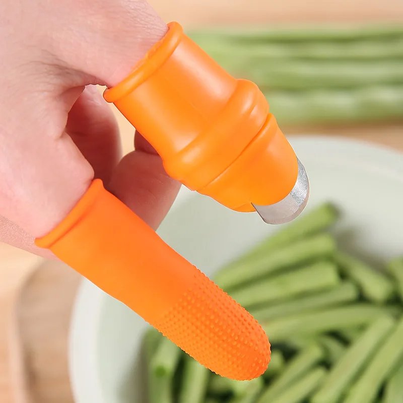 

Finger Protector Silicone Thumb Knife Protector Gears Cutting Vegetable Harvesting Knife Pinching Plant Blade Scissors Gloves