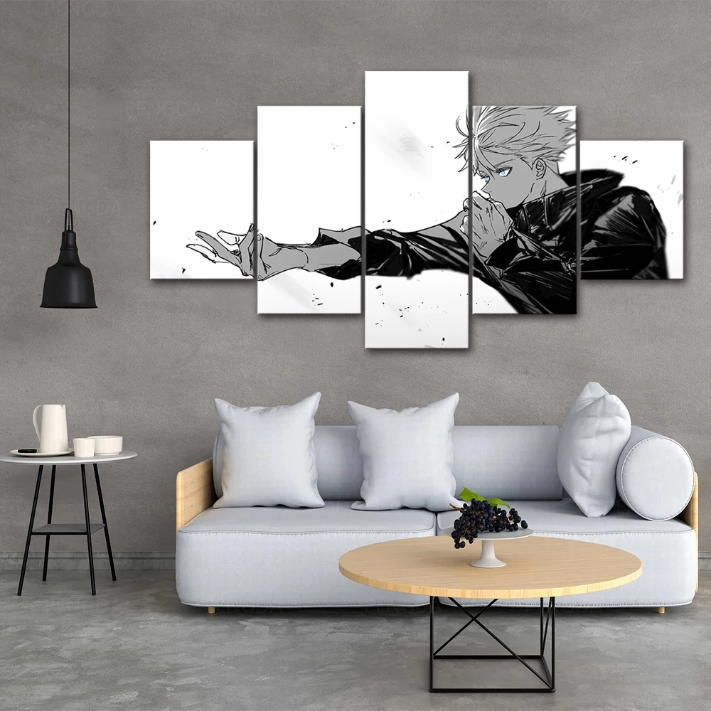 

Modular Japanese Animation 5 Set Picture Wall Art Home Decoration HD Jujutsu Kaisen Poster Painting Canvas Restaurant Framework