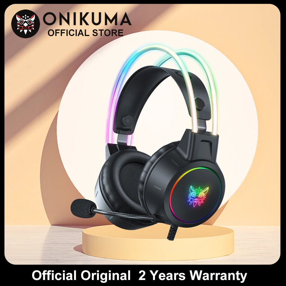 

Проводные наушники ONIKUMA с RGB динамическим освещением, головной Луч, легкий дизайн, игровая гарнитура с регулируемым микрофоном для любителе...