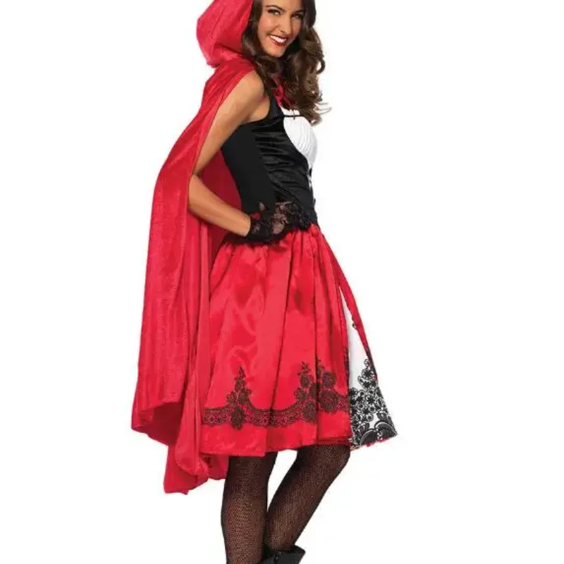 Женский Маленький Красный Костюм Hello Kitty На Хэллоуин Для Верховой Езды С