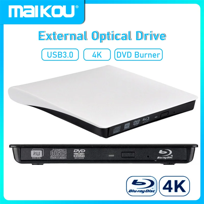 External Optical Drive Player Bd-re Burner Recorder Dvd+/-rw