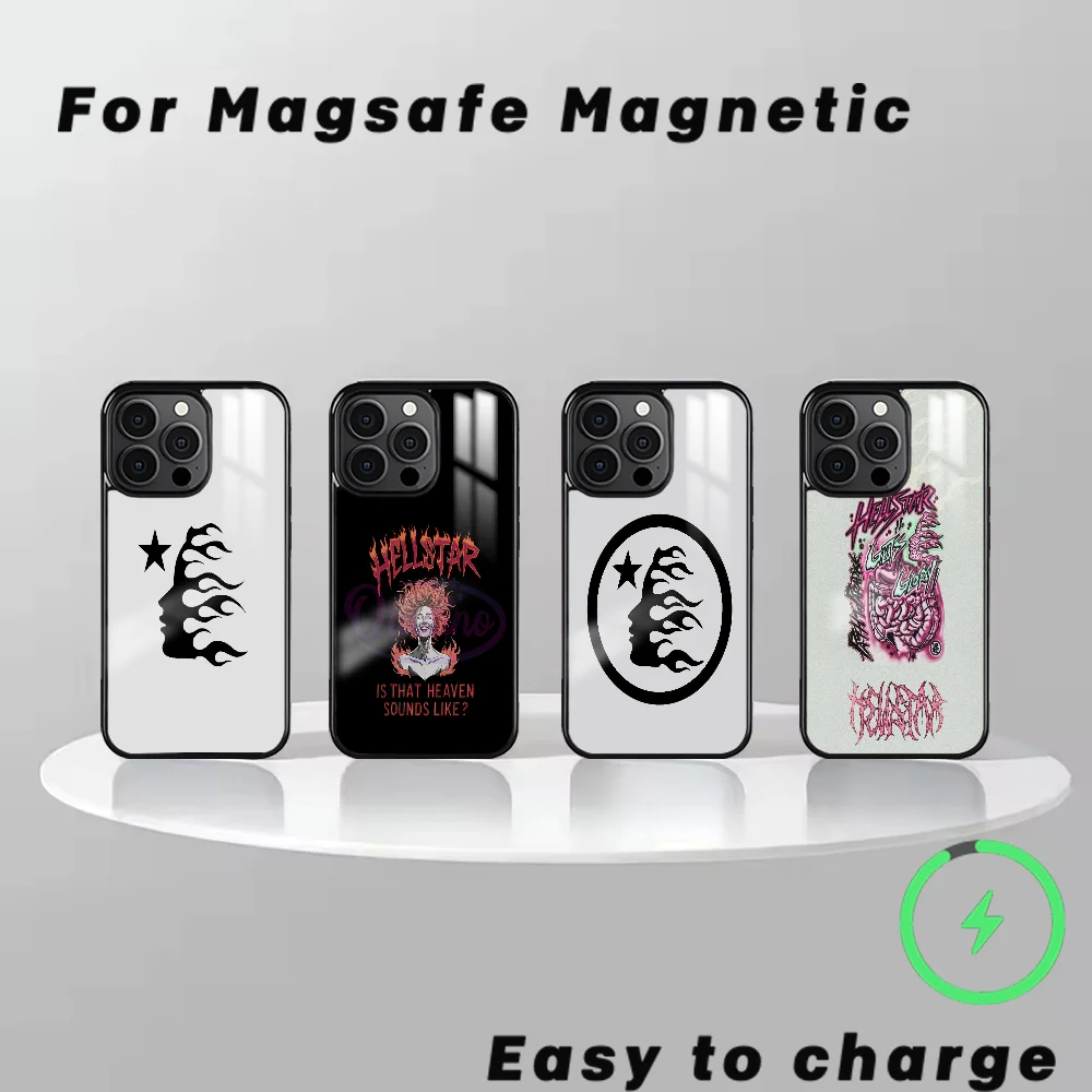 Простой красивый чехол для телефона H-Hellstars iPhone 16 15 14 13 12 11 Pro Max Plus Mini магнитный