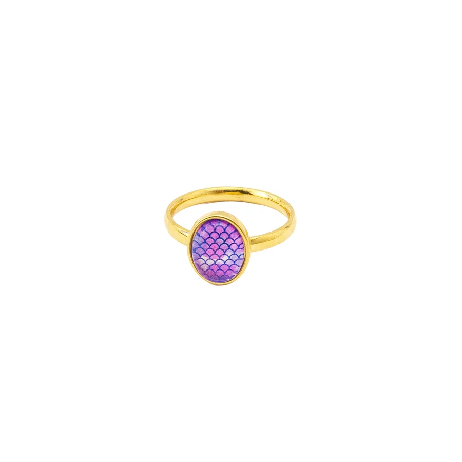 

Wholesale Purple Color Fish Scales Finger Rings For Women Stainless Steel Men Jewelry New User Bonus Deal With Free Shipping