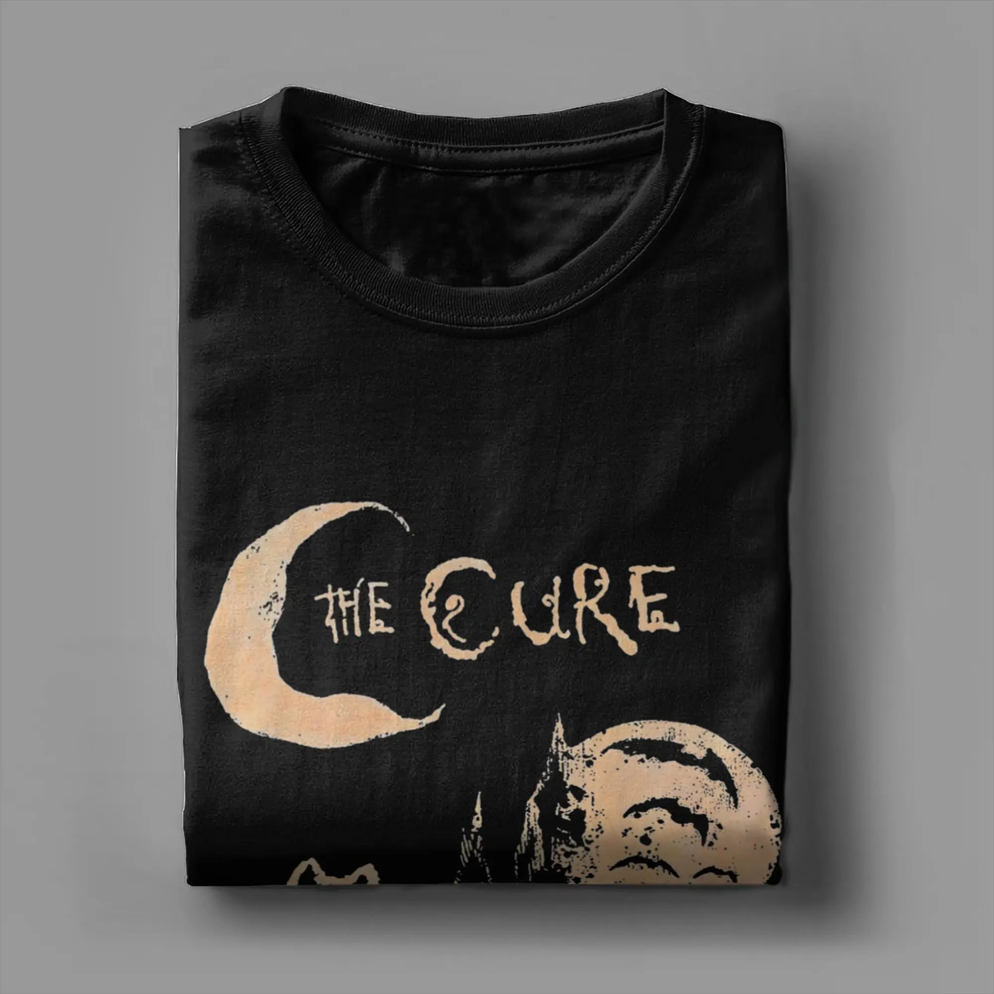 The Cures Cat Moon rock music Tee Shirt for Men Women Gift Idea T Shirts metal band Cotton Clothes