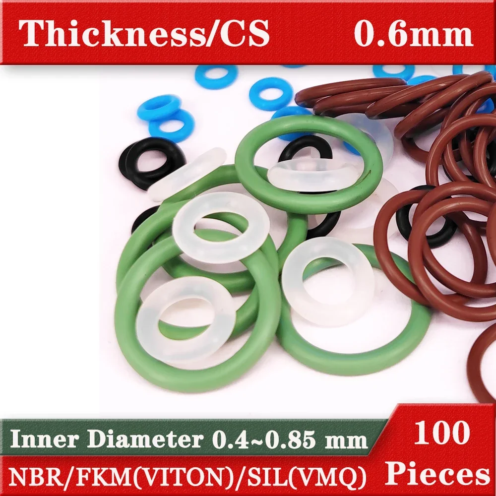 

Кольцо из нитриловой резины, силиконовое кольцо, прокладки VITON, 0,6 мм CS 0,4 ~ 8,2 мм, газ, масло, износостойкость, термостойкость, уплотнительные кольца небольшого размера