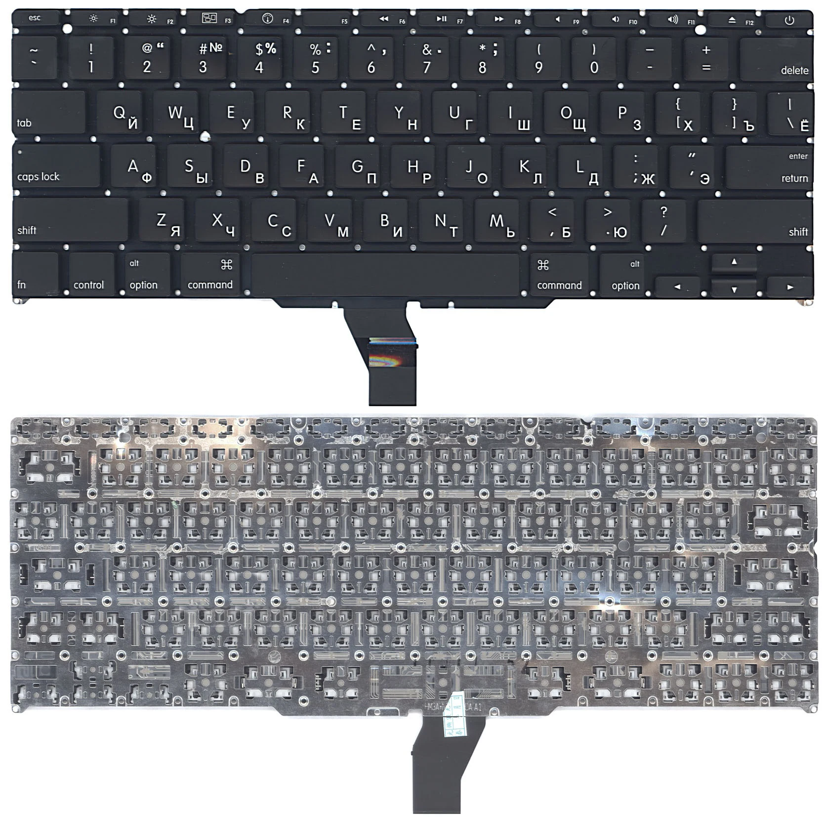Клавиатура для Apple Macbook Air MC504 2010+ плоский ENTER без подсветки Русская Чёрная - купить