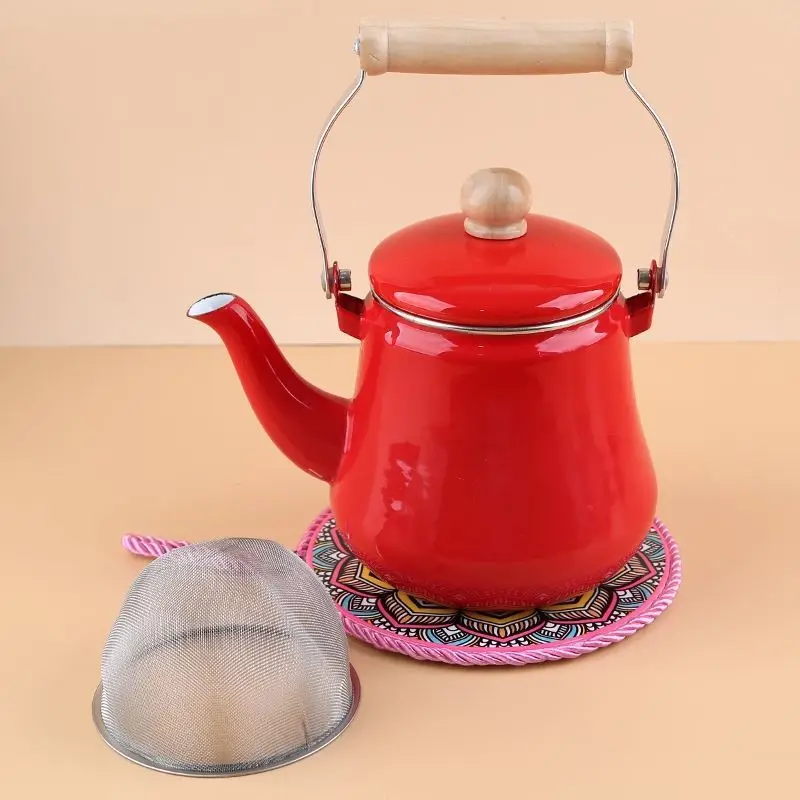 

Coffee Tourist Portable Enameled Kettle Whistle Travel Water Tea Kettle Teapots To Boil Water Induction Cooker Chaleira Tea Pot