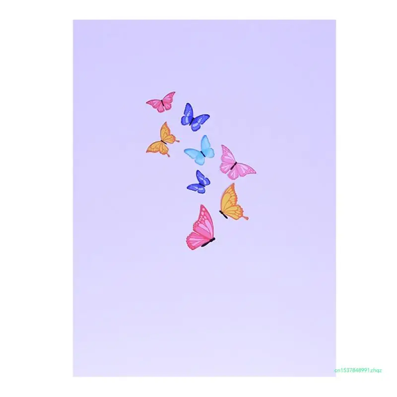 

3D всплывающая открытка, красочная для дерева-бабочки, поздравительные открытки ручной работы на день рождения