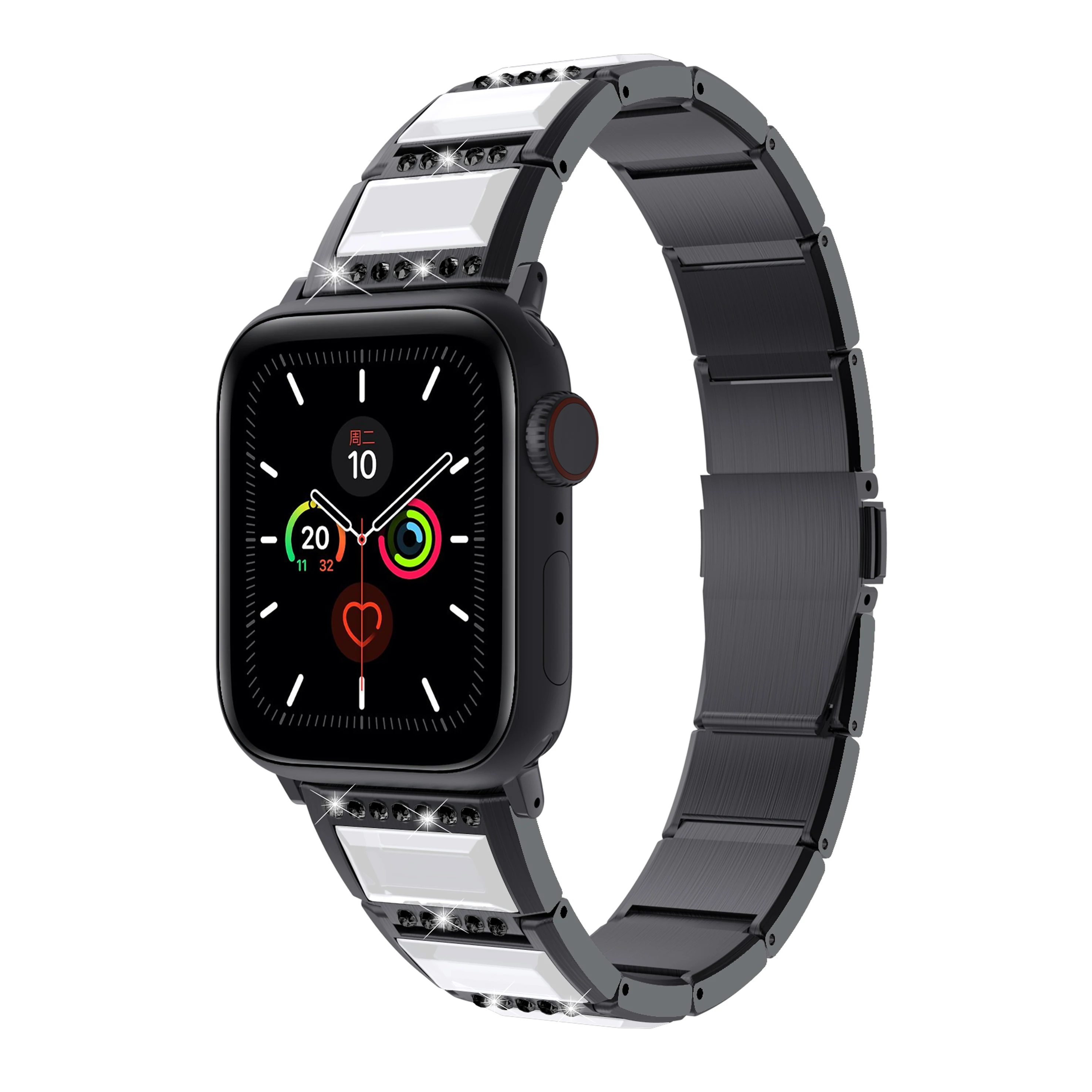Jewelry+Metal strap for Apple watch 45mm 41mm 44mm 42mm 40mm 38mm Women stainless steel bracelet iWatch UItra 8 7 6 5 4 SE strap