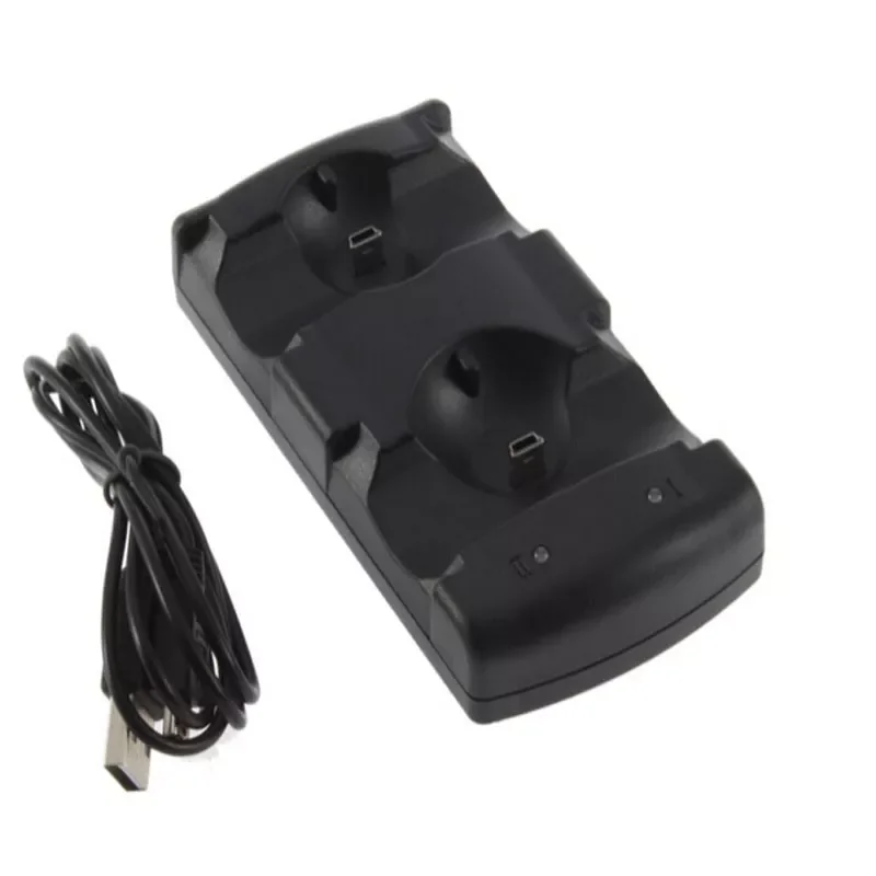 

NEW2023 Dual Charging Holder Dock Charger Stand +USB Power Cable Cord for Playstation Dualshock 3 PS3 Gamepad Controller Move Na