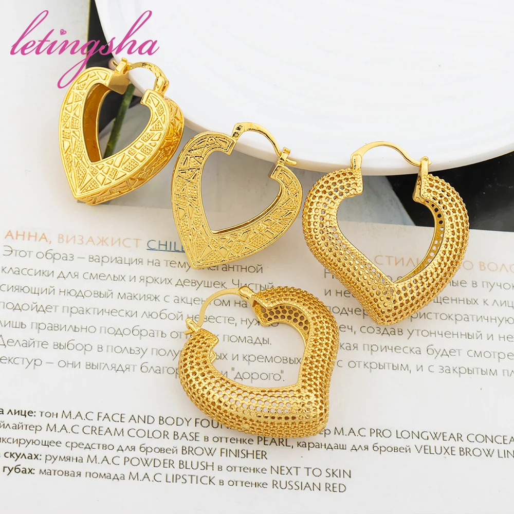 

Women Dubai African Earrings Hot Sell New Gold Plated Earrings Wedding Bridal Banquet Party Adorn Gold Irregular Earrings
