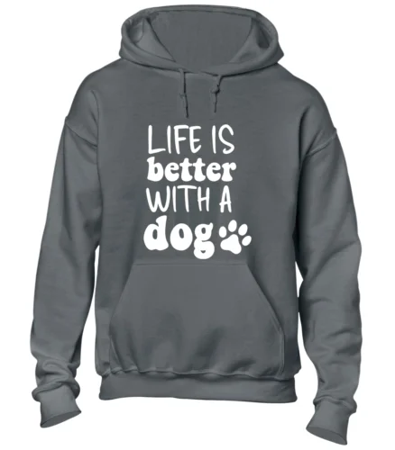 Толстовка Polarshe LIFE IS BETTER WITH A DOG с капюшоном забавная собака любимый дизайн