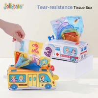 Jollybaby Sensory Gauze Magic Tissue Box 6 12 Month Baby Toy Cloth Flash Card Early Development Motor Skills Montessori Juguetes