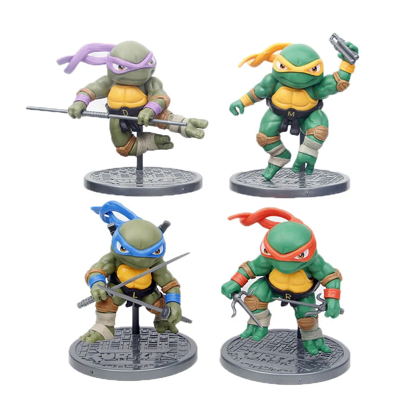 

4pcs Teenage Mutant Ninja Turtles Leonardo Figure Set 12.5cm TMNT Raphael Da Vinci Michelangelo Action Figures Model Toys