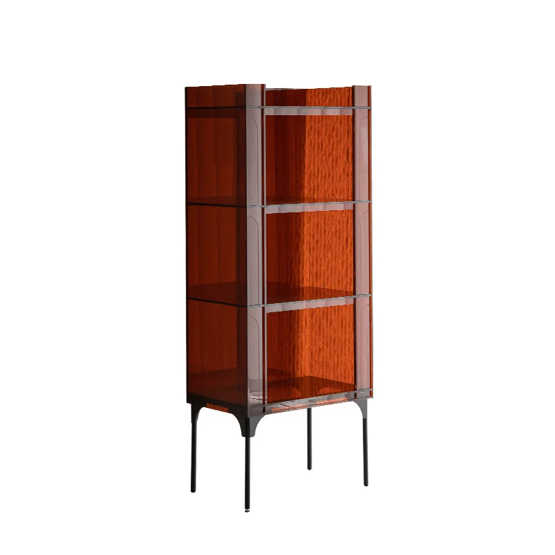 

ZL Acrylic Multi-Layer Wine Cabinet Bookshelf Storage Storage Organizer Living Room Floor