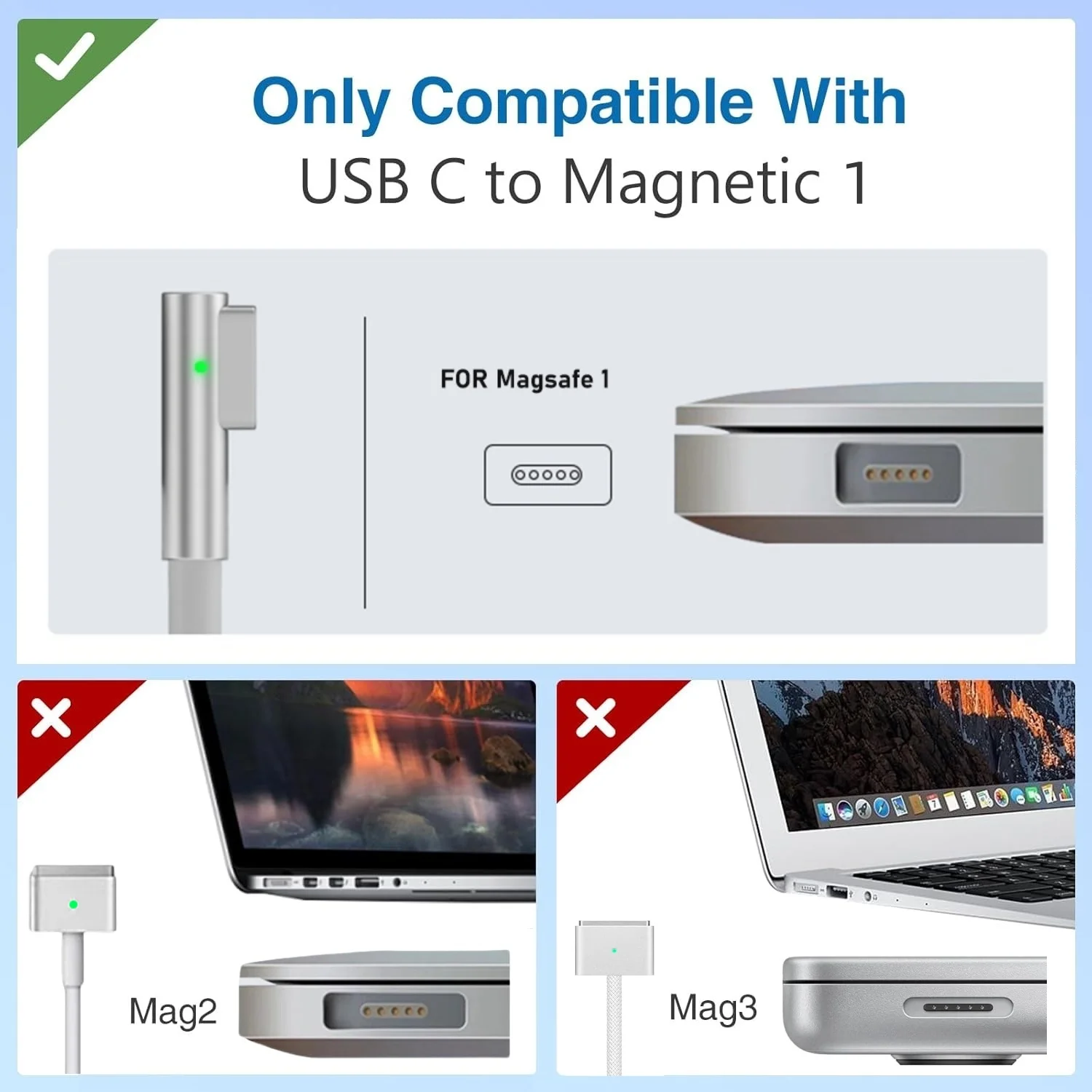 Кабель питания Magsafe 1 L-образной головки для MacBook 45 Вт 60 85 PD