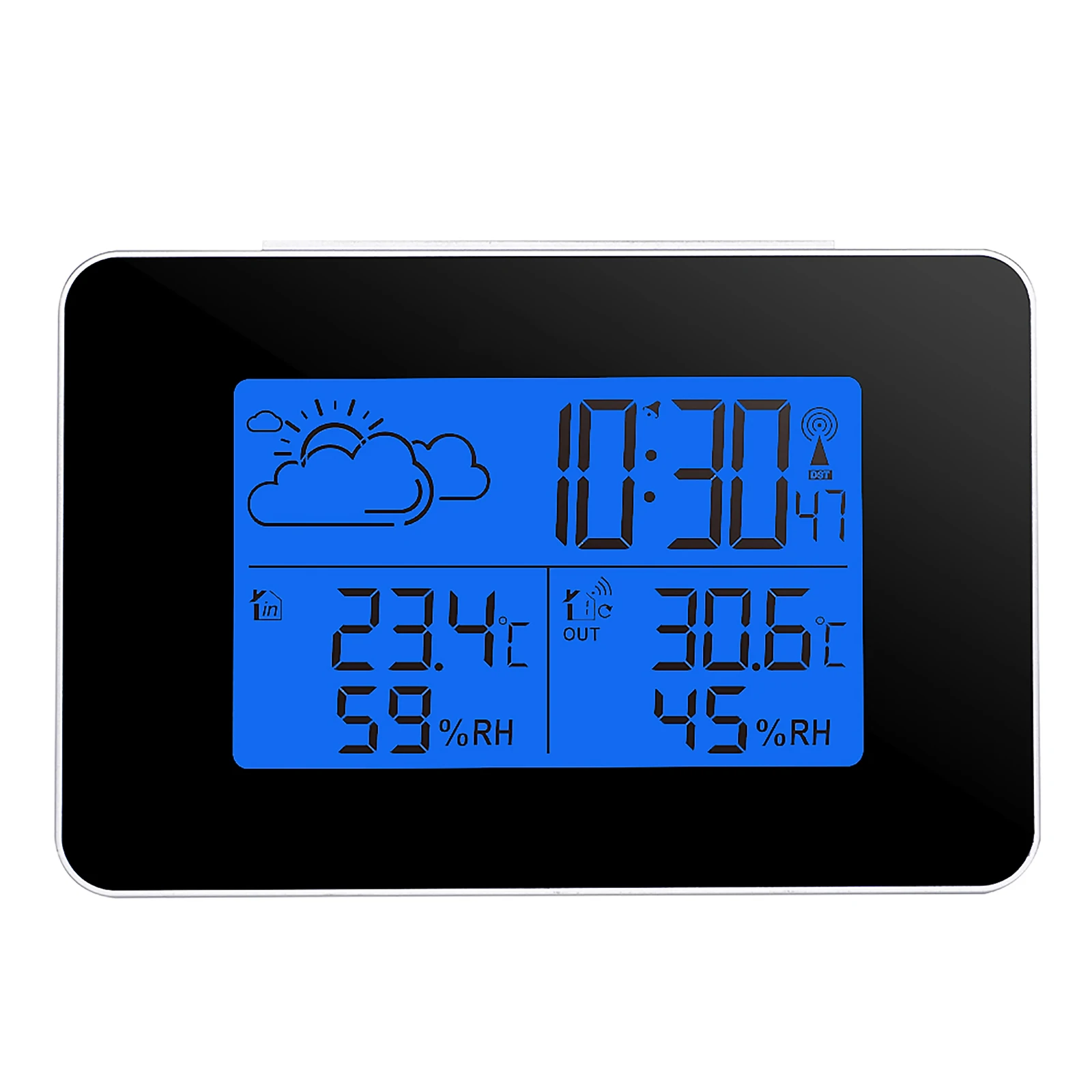 

Интеллектуальные погодные часы ЖК-термометр гигрометр прогноз погоды Будильник Календарь Голосовая активация подсветка темп влажный