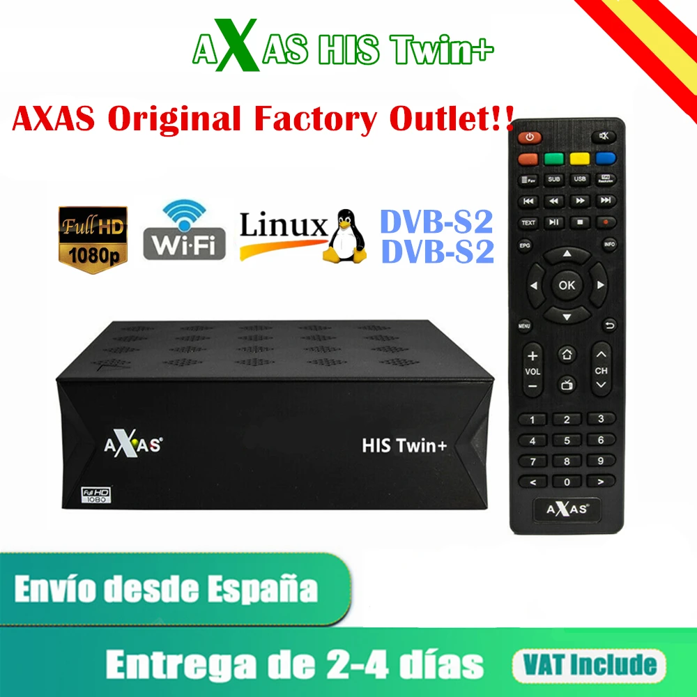 

Hot sale Axas His Twin Plus Satellite Receiver 1080P HD Dual DVB-S2 Build in WiFi Linux E2 OpenATV 6.X Ccam Smart Decoder TV box