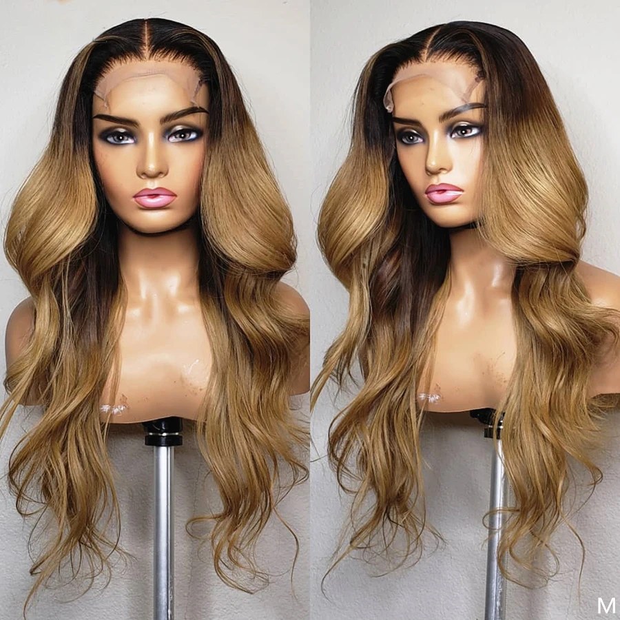 

Soft Long 21A Grade Ombre Honey Blonde Body Wave European HumanHair Jewish 5x5 Silk Top Lace Front Wig For Black Women BabyHair