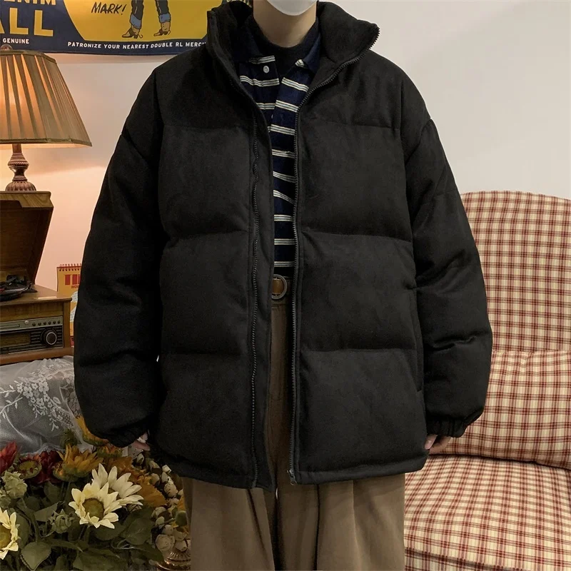 Winter Jacket Men Warm Fashion 4-color Thickened Suede Jacket Men Streetwear Korean Loose Thick Short Coat Mens Parker Clothes