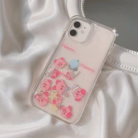 sanrio kuromi melody kirby quicksand liquid phone cases for iphone 11 pro max 12 mini xr xs max x girls anti drop soft tpu cover