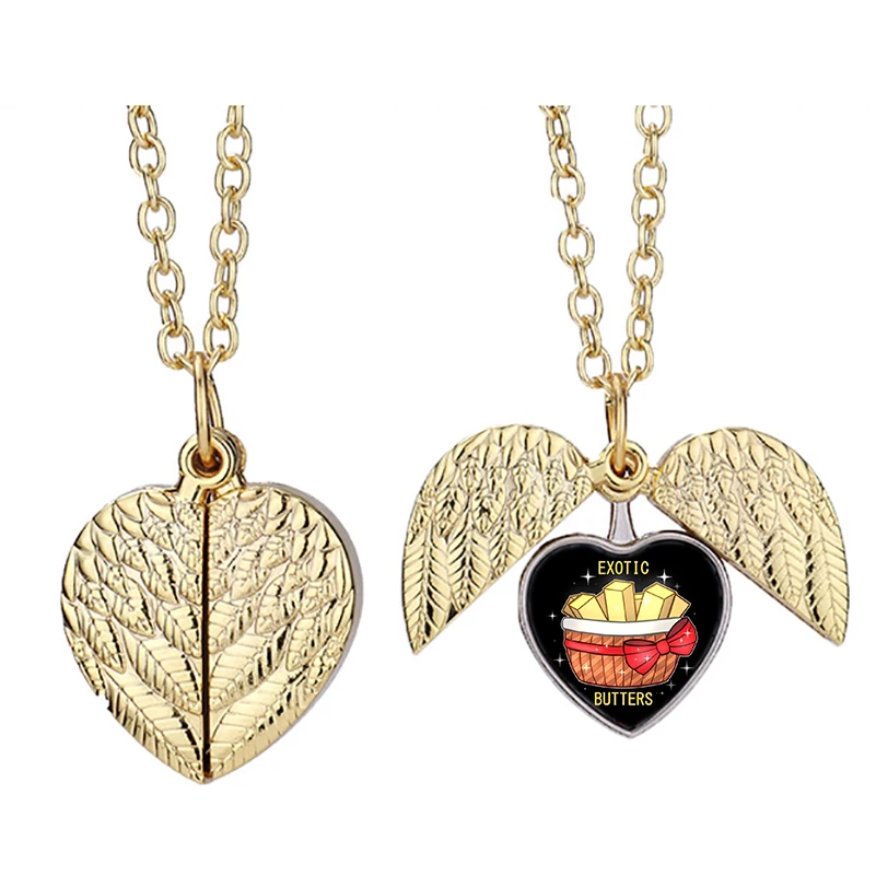 

Fnaf Exotic Butters Wql Heart Active Angel Wing Necklace Beautiful Pendant Fashion Jewelry