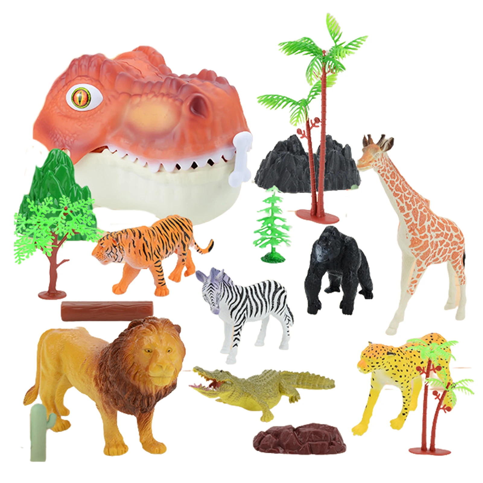 

Dinosaur Head Storage Box Dinosaur Storage Set For Kids Toys Toddler Dinosaur Toy Dinosaur Toys Figure Playset Includes 6 Mini