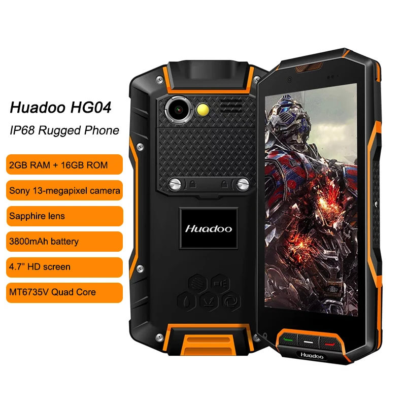 

Huadoo HG04 13MP 3800MAH Smartphone 4G LTE NFC IP68 Waterproof 2GB RAM 16GB ROM Quad Core Android 5.1 Outdoor Rugged Phone