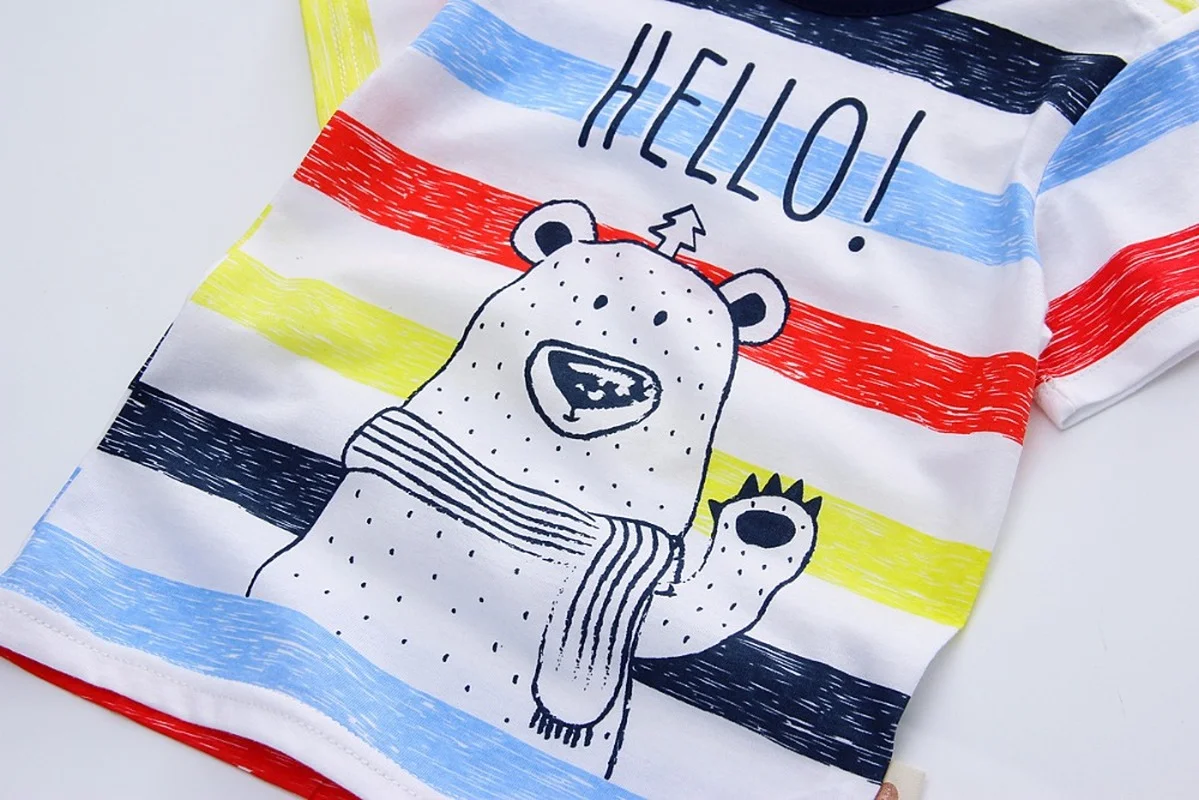 Baby Boy Clothes 2022 Summer Kids Clothes Sets T-Shirt+Pants Suit Clothing Set Bear Printed Clothes Newborn Sport Suits