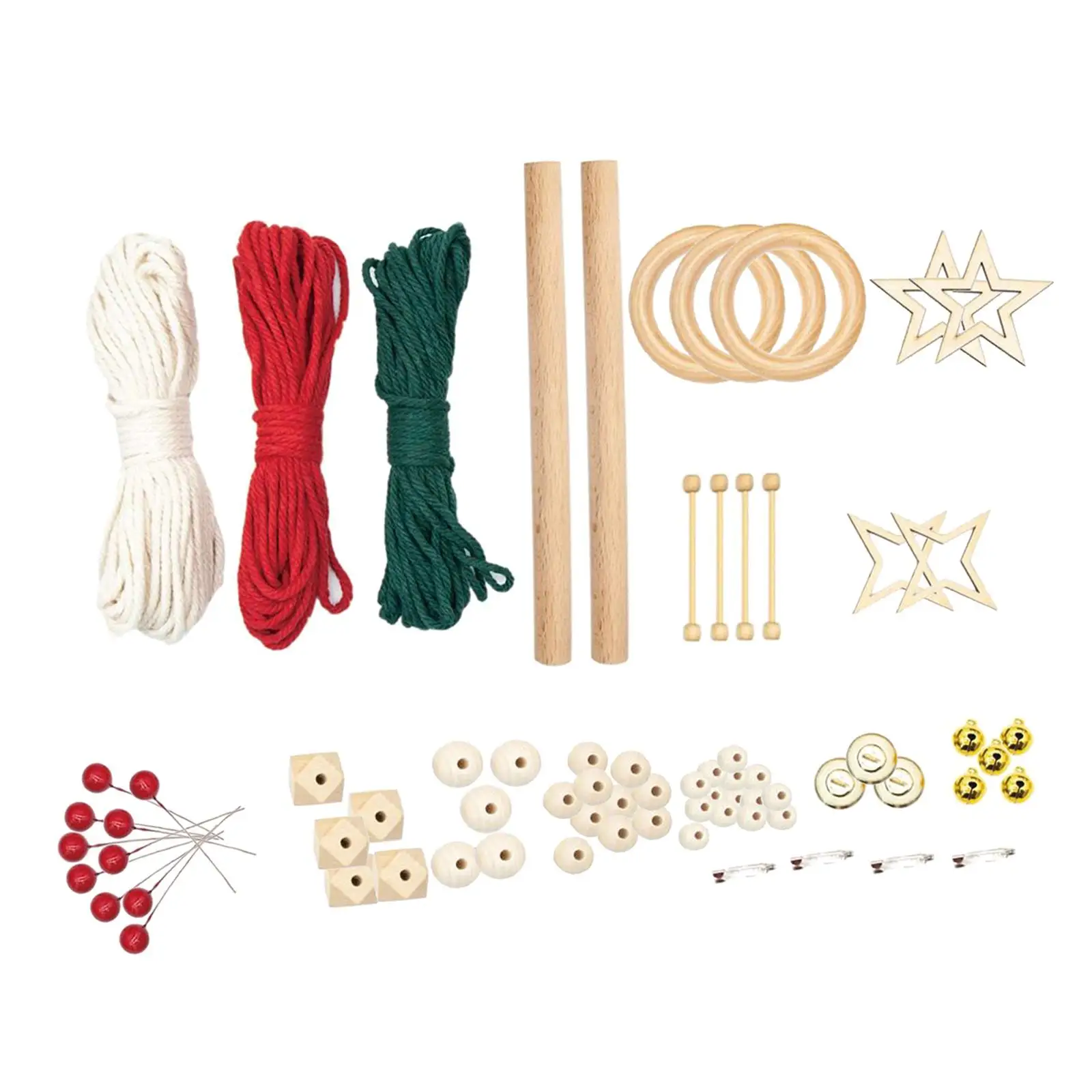 

DIY Macrame Cord Kit DIY Tree Pendant Craft Kit for Adults Boho Macrame Wall Hanging Includes Hoop Macrame Cord Bells