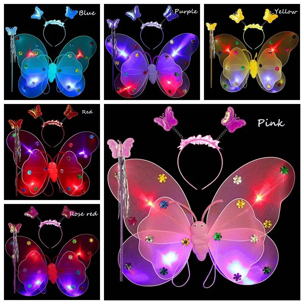 Новые детские светящиеся крылья бабочки стоячие игрушки двухслойные