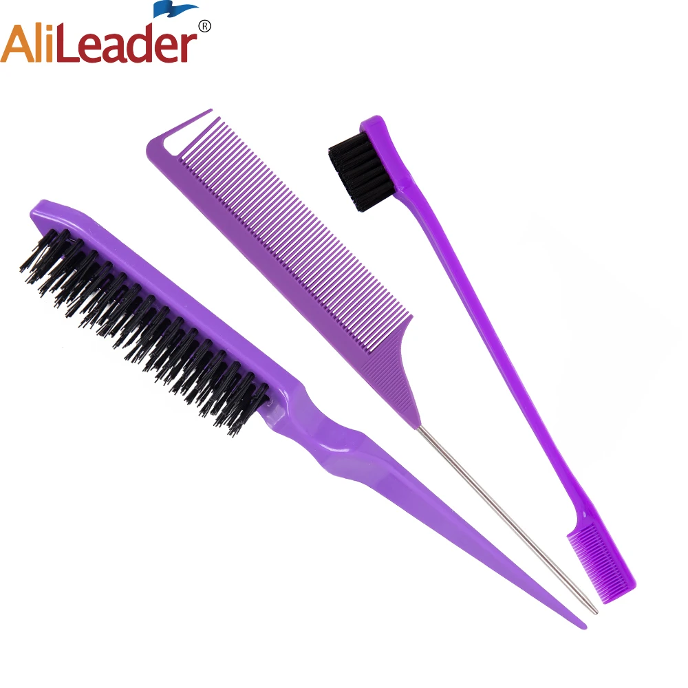 

Гребень для укладки волос с заостренным хвостом, 3 шт., нейлоновая кисть для дразнивания, Антистатическая Расческа для окрашивания волос, щетка для бровей для парикмахеров