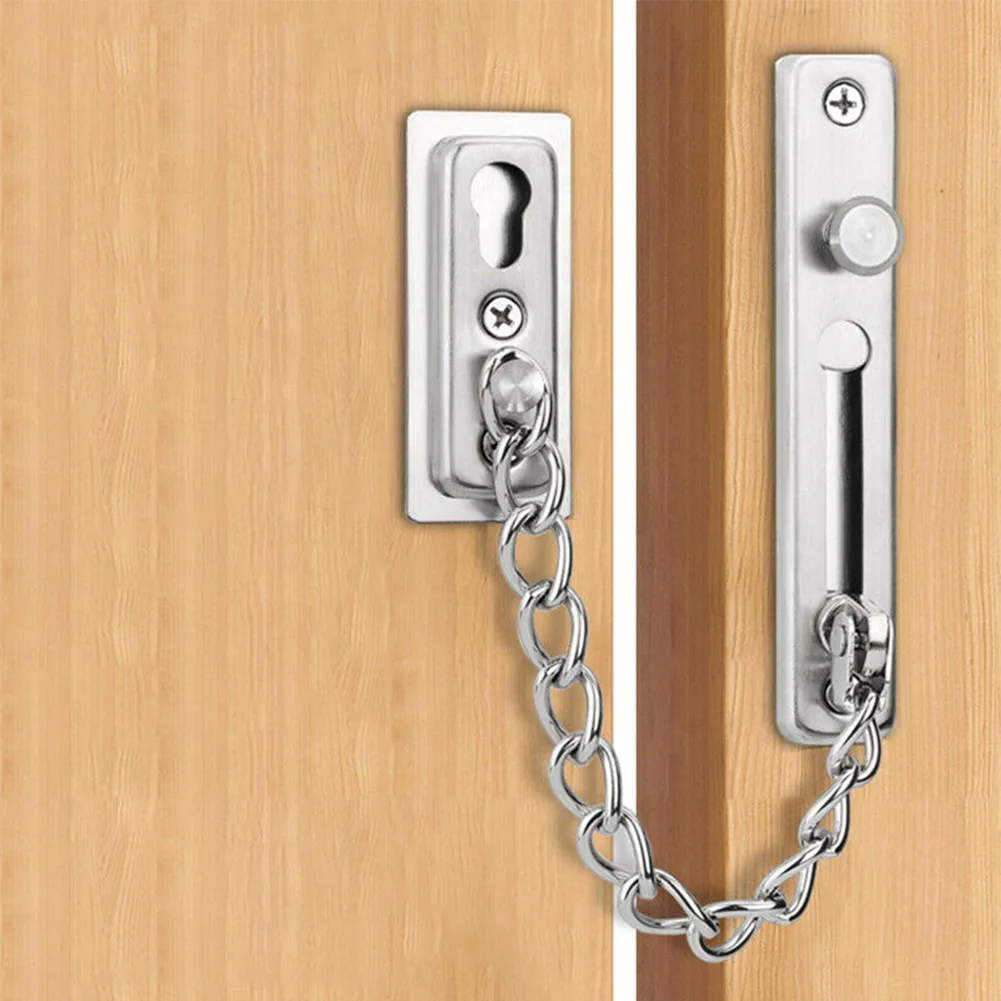 

High Quality Door Chain Latch Door Lock 122*22mm 304 Stainless Steel Anti-theft Door Latch Home Hardware Accessories