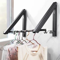 portable folding clothes hanger hotel wall mounted bathroom drying rack household retractable clothes rail storage rack