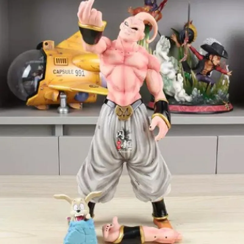 Фото Dragon Ball Z Evil Majin Buu Hercule Аниме Фигурка Коллекционная игрушка из ПВХ Gk Орнамент Настольные украшения Модель Детский подарок №3