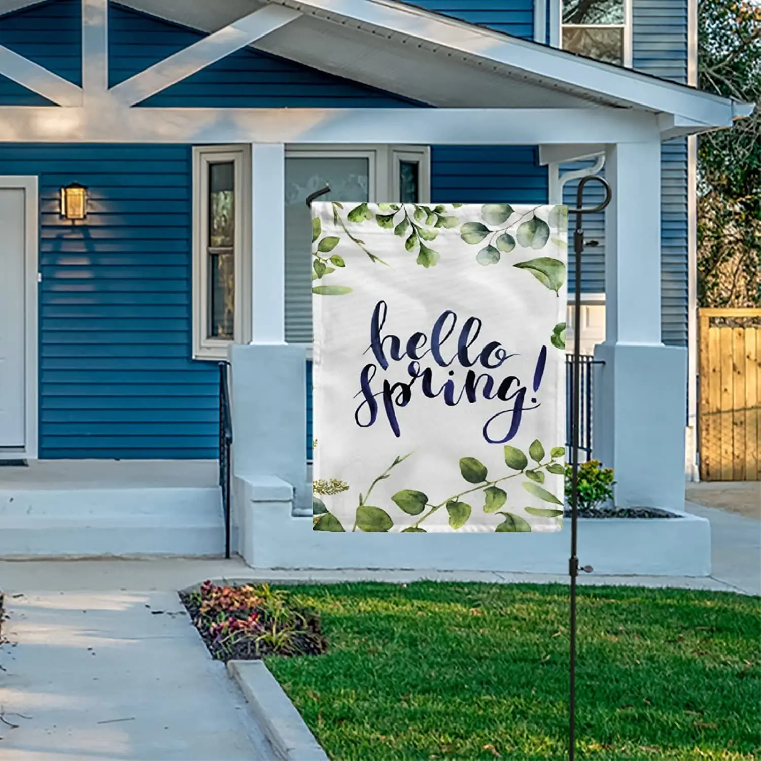 

Vantaso Garden Flag Spring Green Leaves Floral Flowers Hello Welcome House Flags Home Yard Banner for Outside Flower Pot Double