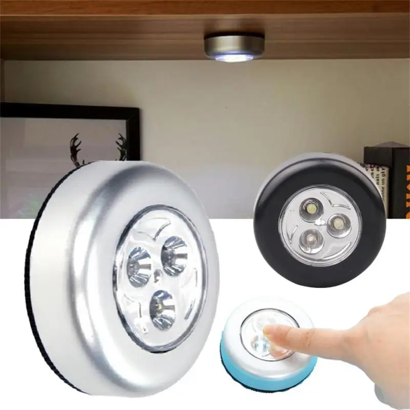 

3 светодиода, аварийный светильник на батарейках, беспроводной Ночной светильник, сенсорный кнопочный светильник для гардероба, чулана, каб...